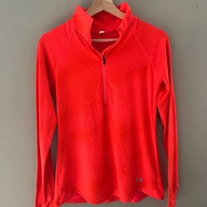 Orange Under Armour athletic quarter zip